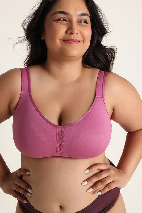 Zivame True Curv Single Layered Non Wired Full Coverage Minimiser Bra - Red Violet — image 5